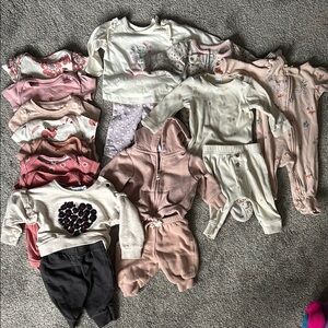 3 month Baby Clothing Bundle with Pink and Cream Tones